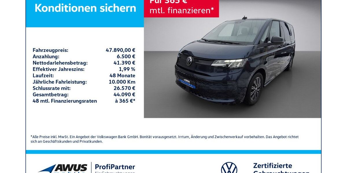 VW T7 Multivan 33.242 km 47.890 &euro; Wismar 23970
