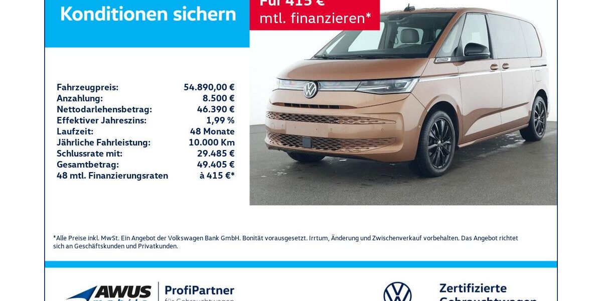 VW T7 Multivan 9.637 km 54.890 &euro; Schwerin 19057